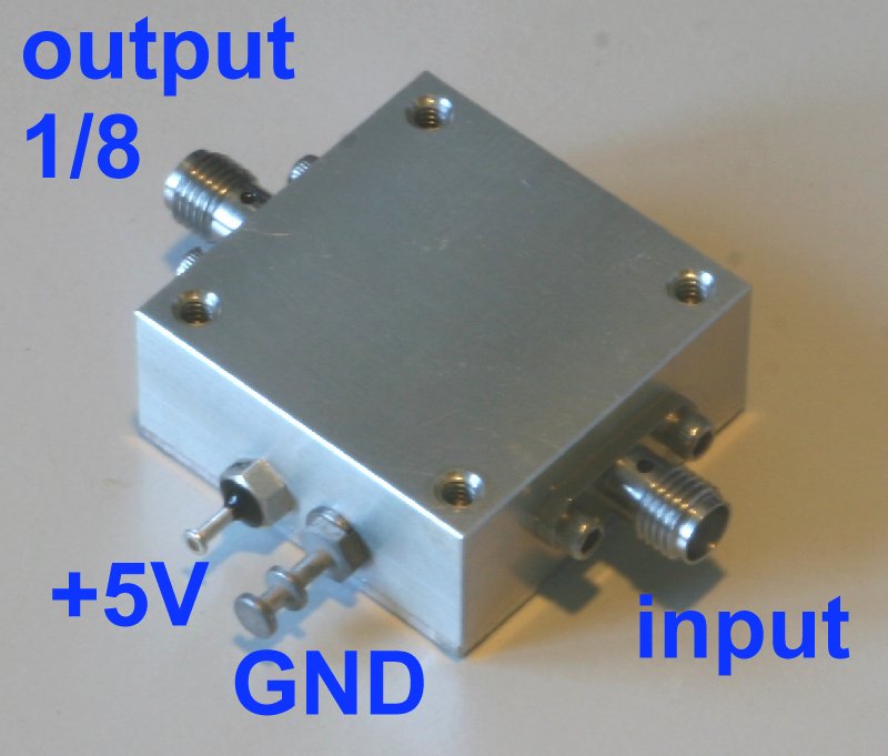 prescaler 1:8 max - 20 GHz